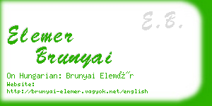 elemer brunyai business card